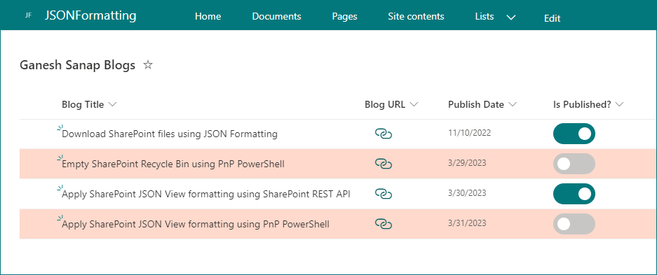 SharePoint Online: Apply JSON View formatting using PnP PowerShell